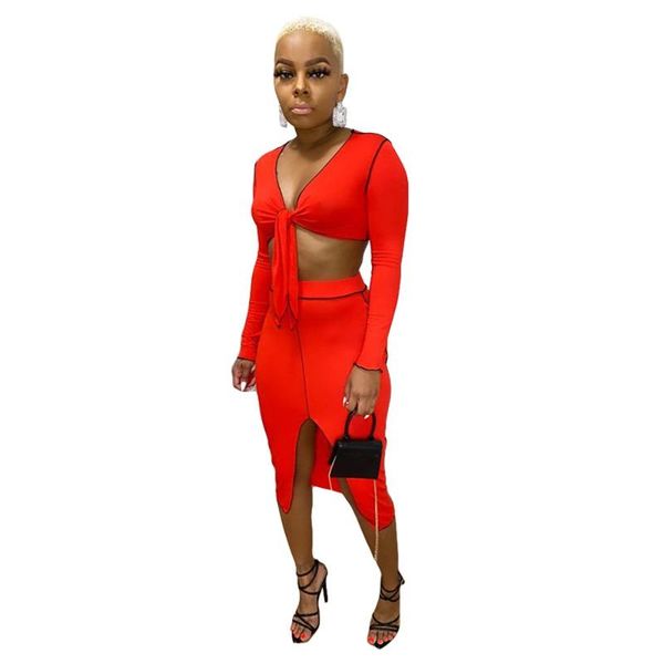 deep v-neck long sleeve tie up crop +front split bodydonc skirt two piece set women 2020 autumn matching set casual outfits, Gray
deep v-neck long sleeve tie up crop +front split bodydonc skirt two piece set women 2020 autumn matching set casual outfits, Gray