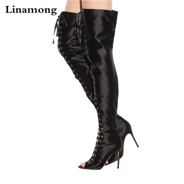 boots women black beige red solid color peep toe cuts out lace up front over the knee stiletto heels thigh lady
boots women black beige red solid color peep toe cuts out lace up front over the knee stiletto heels thigh lady