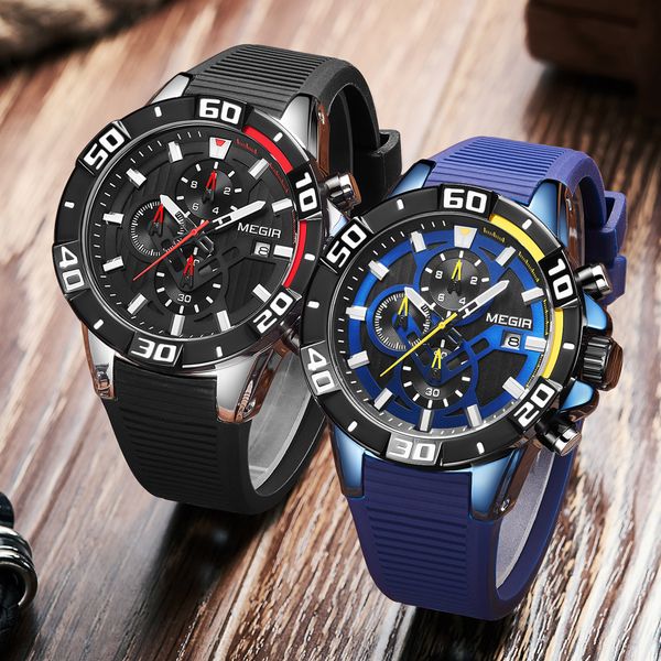 megir watch calendar watch men's quartz sports brand men's silicone luminous fashion strap chronograph satch waterproof tbpbc, Slivery;brown
megir watch calendar watch men's quartz sports brand men's silicone luminous fashion strap chronograph satch waterproof tbpbc, Slivery;brown