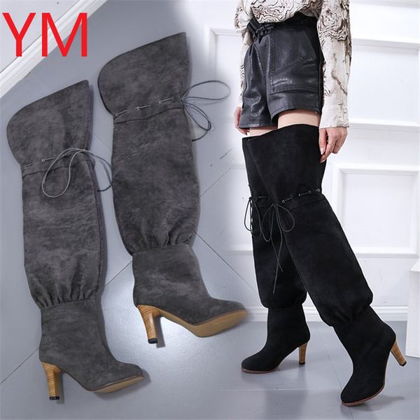 fashion women flock jackboots thin heel boots lace up over the knee 8cm fashion boots zapatos de mujer motorcycle 35-43, Black
fashion women flock jackboots thin heel boots lace up over the knee 8cm fashion boots zapatos de mujer motorcycle 35-43, Black