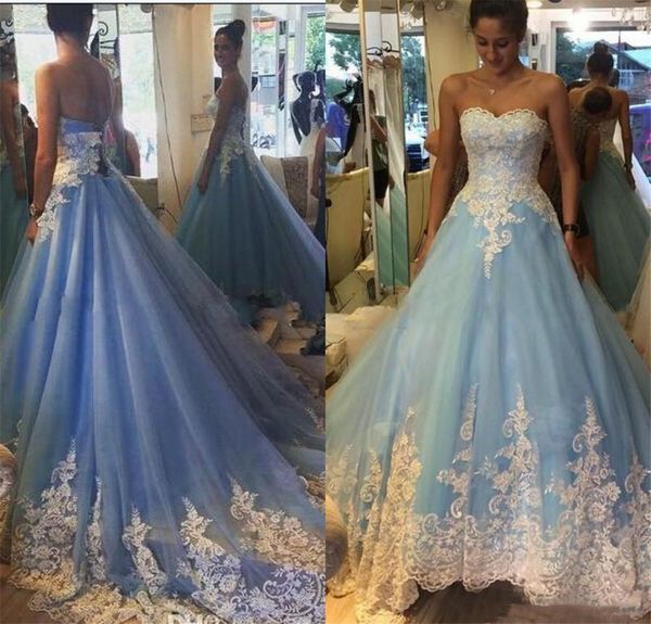 light blue sleeveless wedding dress new arrival a line sweetheart lace bridal gown custom made robe de mariee, White
light blue sleeveless wedding dress new arrival a line sweetheart lace bridal gown custom made robe de mariee, White