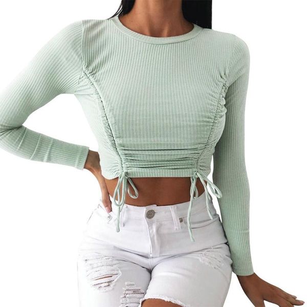 solid drawstring design long sleeve blouse round neck knitted women blouse blusa de manga larga con diseño de cordón sólido, White
solid drawstring design long sleeve blouse round neck knitted women blouse blusa de manga larga con diseño de cordón sólido, White