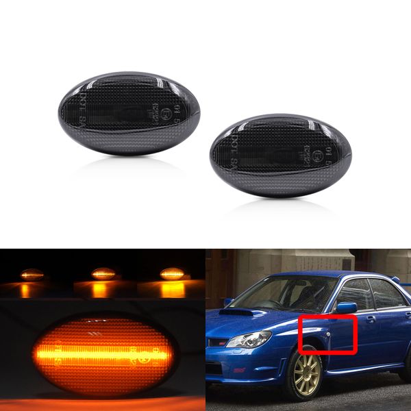 2x smoked lens sequestial dynamic amber led side marker lights for impreza wrx sti forester liberty auto turn signal
2x smoked lens sequestial dynamic amber led side marker lights for impreza wrx sti forester liberty auto turn signal