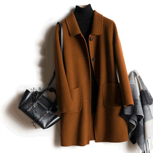women's wool & blends casual woman 100% coat female autumn winter jacket women 2021 fashion long jackets manteau femme hiver q18011, Black
women's wool & blends casual woman 100% coat female autumn winter jacket women 2021 fashion long jackets manteau femme hiver q18011, Black