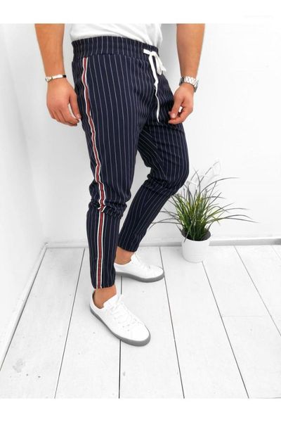 cotton long pants spring loose casual teenager walk pants men pencil trousers designer striped drawstring, Black
cotton long pants spring loose casual teenager walk pants men pencil trousers designer striped drawstring, Black