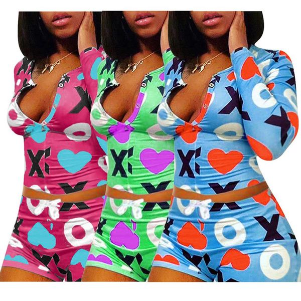 zkyzwx women summer sets home letter print bodysuits shorts casual full sleeve fitness loose night pajamas 2 pcs outfits sets, Gray 
zkyzwx women summer sets home letter print bodysuits shorts casual full sleeve fitness loose night pajamas 2 pcs outfits sets, Gray