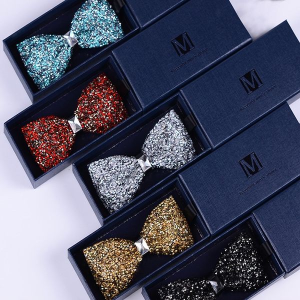 2020 brand new fashion men's bow ties double fabric rhinestone bowtie banquet wedding party ceremony butterfly tie with gift box, Black;gray
2020 brand new fashion men's bow ties double fabric rhinestone bowtie banquet wedding party ceremony butterfly tie with gift box, Black;gray