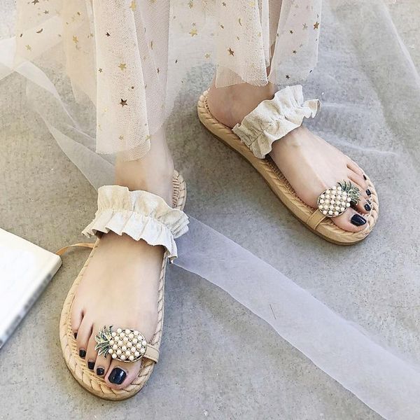women slipper pineapple pearl flat toe bohemian casual shoes beach sandals ladies shoes platform sandalias de mujer verano 2020, Black
women slipper pineapple pearl flat toe bohemian casual shoes beach sandals ladies shoes platform sandalias de mujer verano 2020, Black