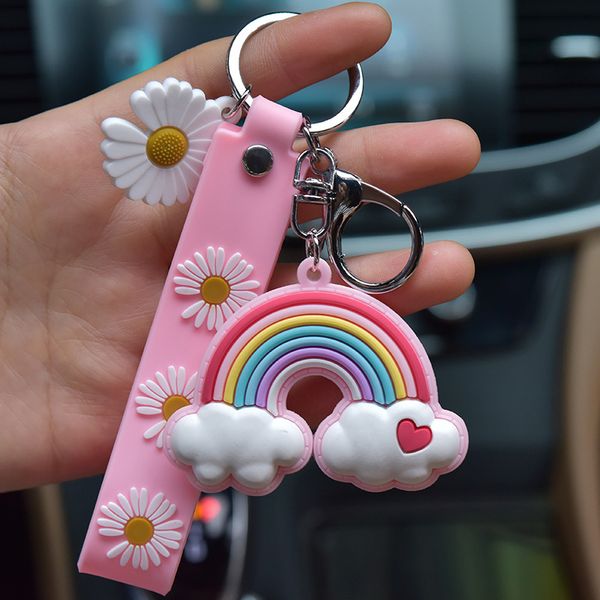 new lovely cute rainbow key chain leather strap braided rope tassel keychain for girl bell star lollipop bag, Silver
new lovely cute rainbow key chain leather strap braided rope tassel keychain for girl bell star lollipop bag, Silver