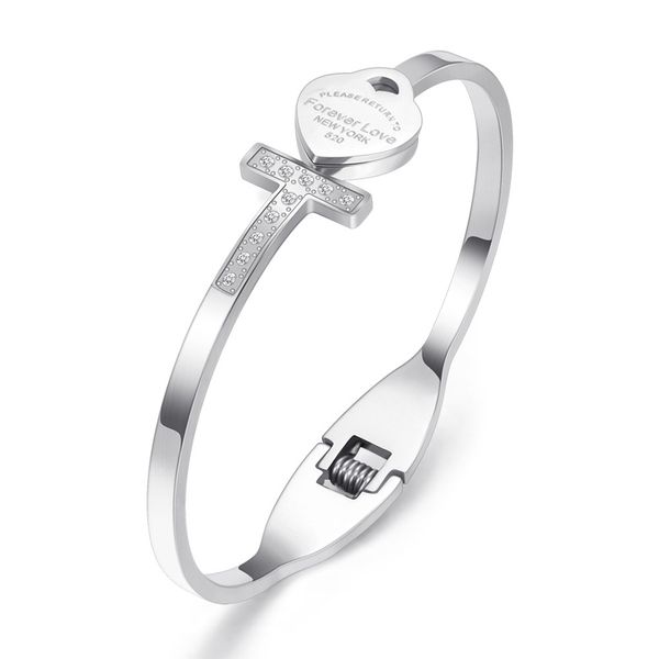 rose gold plated heart shape stainless steel rhinestone bangle bracelet womens253v, White
rose gold plated heart shape stainless steel rhinestone bangle bracelet womens253v, White