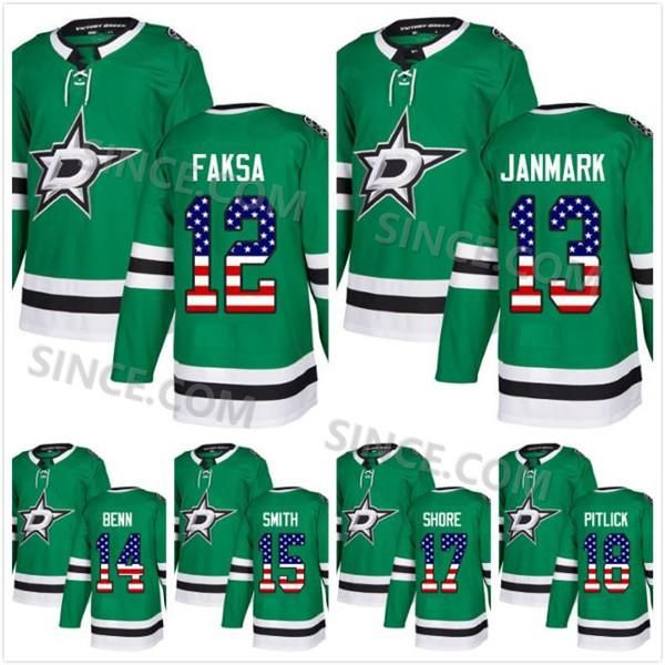 2018 dallas stars 14 jamie benn devin shore radek faksa 18 pitlick bobby smith 13 mattias janmark usa flag hockey jersey men womens youth, Black;red
2018 dallas stars 14 jamie benn devin shore radek faksa 18 pitlick bobby smith 13 mattias janmark usa flag hockey jersey men womens youth, Black;red