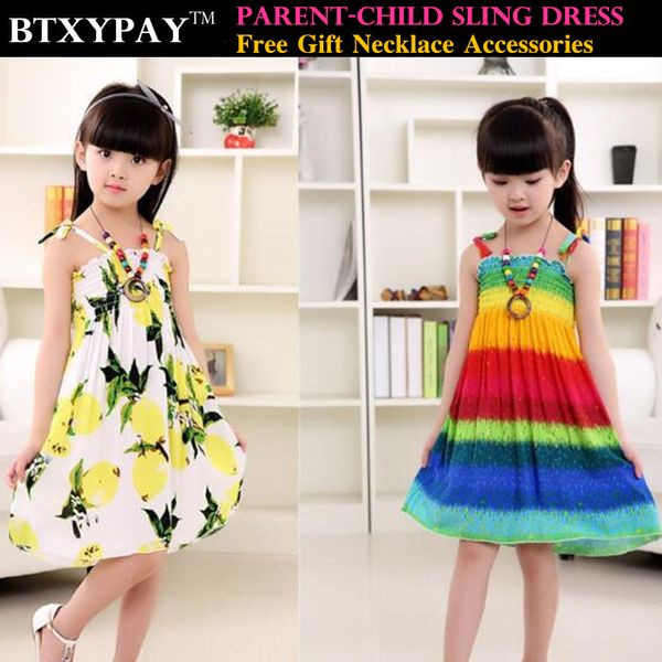 100p summer mother&daughter parent-child sling dress kids girl family matching outfits women bohemian beach strap dress+necklace, Blue
100p summer mother&daughter parent-child sling dress kids girl family matching outfits women bohemian beach strap dress+necklace, Blue