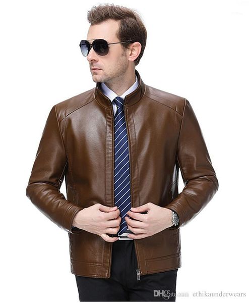leather coats stand collar long sleeve mens single jackets casual lapel neck hommes outerwear winter mens designer, Black
leather coats stand collar long sleeve mens single jackets casual lapel neck hommes outerwear winter mens designer, Black