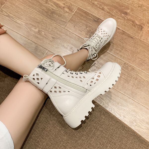 hollow design platform ventilation short boots new trend martin boots high heel and thick sole simplicity outdoor classy women shoes, Black
hollow design platform ventilation short boots new trend martin boots high heel and thick sole simplicity outdoor classy women shoes, Black