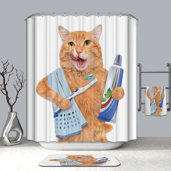 polyester fabric shower curtain for bathroom cartoon little yellow cat brushing teeth pattern thicken waterproof bath curtain
polyester fabric shower curtain for bathroom cartoon little yellow cat brushing teeth pattern thicken waterproof bath curtain