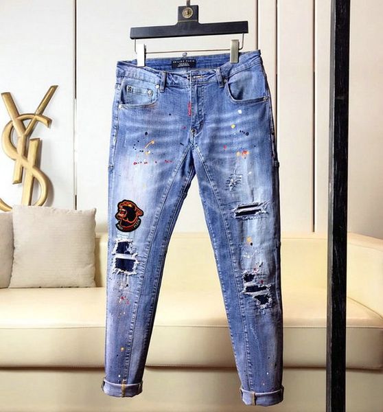 2020 mens designer famous mens jeans men ripped skinny slim elastic denim fit biker jeans hip hop men designer joggers, Blue
2020 mens designer famous mens jeans men ripped skinny slim elastic denim fit biker jeans hip hop men designer joggers, Blue