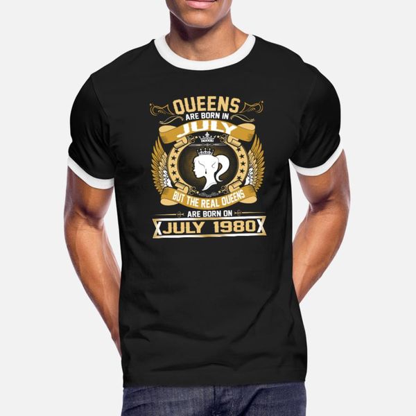 the real queens are born on july 1980 t shirt men designs short sleeve round collar unique crazy funny casual summer style leisure shirt, White;black
the real queens are born on july 1980 t shirt men designs short sleeve round collar unique crazy funny casual summer style leisure shirt, White;black