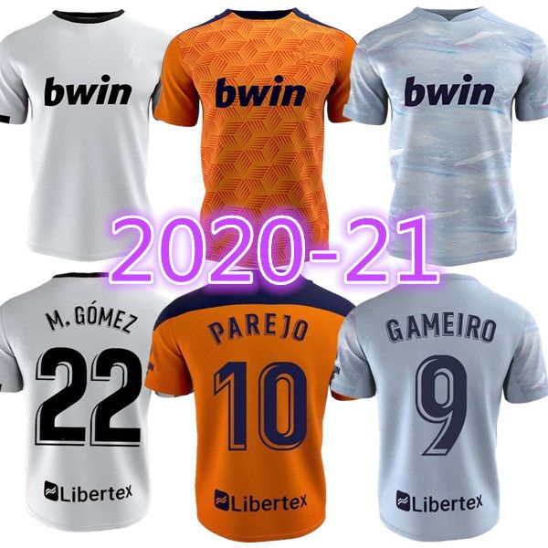 2020 2021 Valencia Soccer Jerseys Camiseta De Fútbol 20 21 Rodrigo Parejo Kang In Gameiro Gaya Guedes C.soler Football Shirt