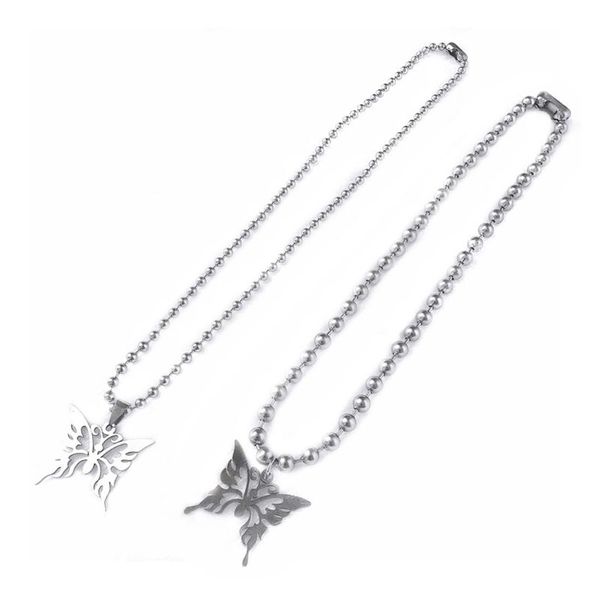 butterfly stainless steel pendant necklace ball chain punk rock necklace unisex, Silver
butterfly stainless steel pendant necklace ball chain punk rock necklace unisex, Silver
