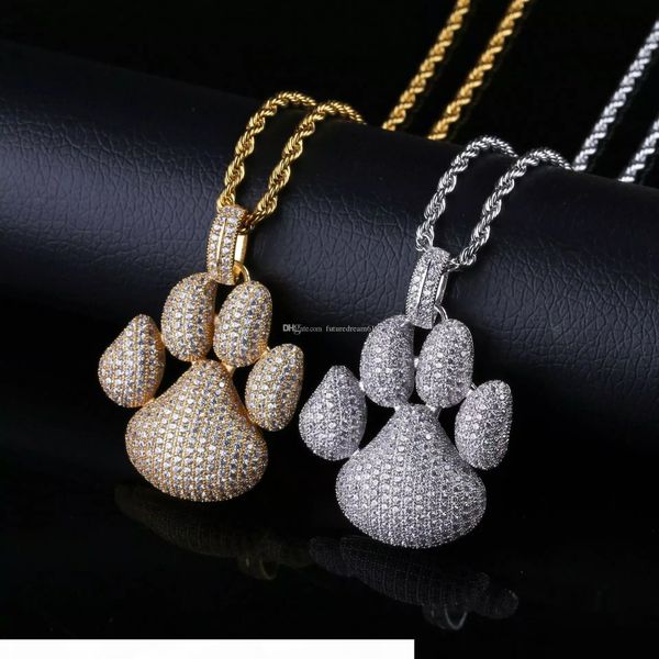 hip hop shiny paw dog cat claw necklaces cubic zircon gold silver color pendants for man women 
hip hop shiny paw dog cat claw necklaces cubic zircon gold silver color pendants for man women