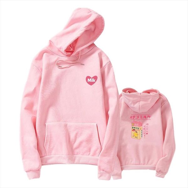 harajuku flece fullshirts женщины клубничный молочный принт kawaii hoodies повседневная свободная пуловер с капюшоном корейский падение одеж, Black
harajuku flece fullshirts женщины клубничный молочный принт kawaii hoodies повседневная свободная пуловер с капюшоном корейский падение одеж, Black