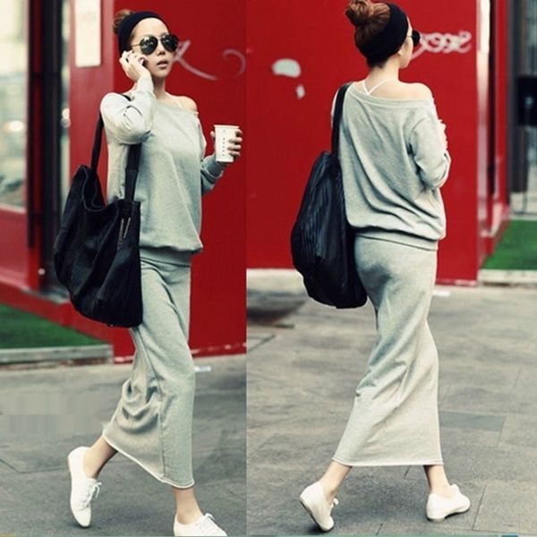 new dress elegant spring clothesshoulder lady casual two-piece dress long skirt long skirt fashion fashion korean 2020 drpyp, Gray
new dress elegant spring clothesshoulder lady casual two-piece dress long skirt long skirt fashion fashion korean 2020 drpyp, Gray