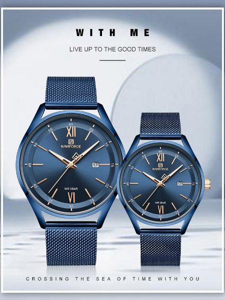 naviforce men watch couple wristwatch waterproof man watch blue stainless steel new quartz male lady clock 2020, Slivery;brown
naviforce men watch couple wristwatch waterproof man watch blue stainless steel new quartz male lady clock 2020, Slivery;brown
