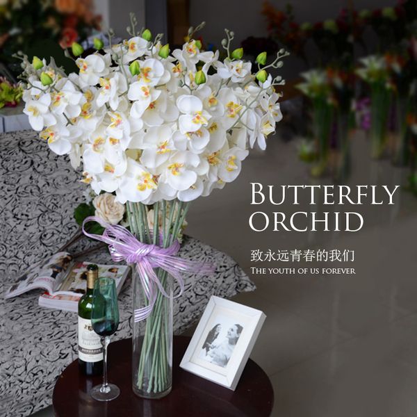10pcs/lot new artificial silk butterfly orchid flowers stem party home tabledesk white yellow pink blue plant for wedding
10pcs/lot new artificial silk butterfly orchid flowers stem party home tabledesk white yellow pink blue plant for wedding