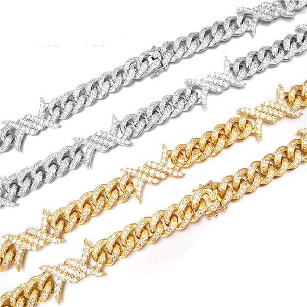 new product stylish hip hop rock rapper jewelry necklace with gold plated miami cuban link, Silver 
new product stylish hip hop rock rapper jewelry necklace with gold plated miami cuban link, Silver
