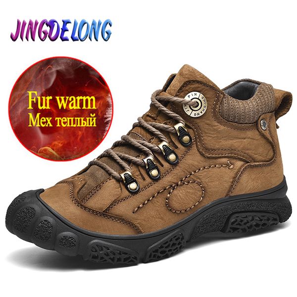 brand men's boots genuine leather men's winter boots plush warm snow outdoor non-slip shoes zapatillas hombre, Black
brand men's boots genuine leather men's winter boots plush warm snow outdoor non-slip shoes zapatillas hombre, Black