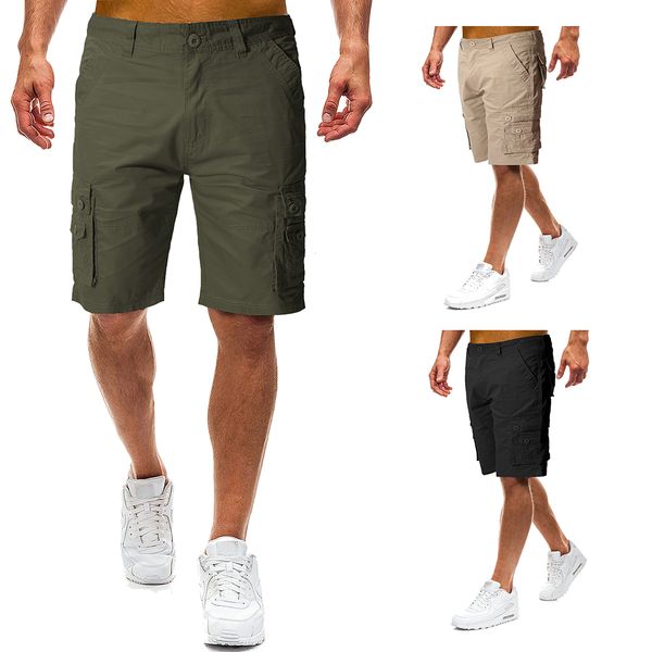 european and american summer multi pocket solid color shorts men's outdoor overalls capris, White;black
european and american summer multi pocket solid color shorts men's outdoor overalls capris, White;black