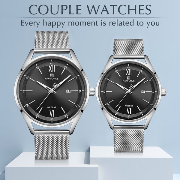 2020 new naviforce women watch brand fashion silver black luxury couple watches mens and womens simple quartz wristwatch, Slivery;brown
2020 new naviforce women watch brand fashion silver black luxury couple watches mens and womens simple quartz wristwatch, Slivery;brown