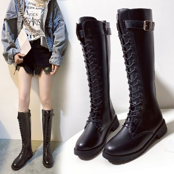 shoes women's boots high heel winter autumn women ladies retro low-heeled shoes buckle add cotton long tube knight boots women, Black
shoes women's boots high heel winter autumn women ladies retro low-heeled shoes buckle add cotton long tube knight boots women, Black