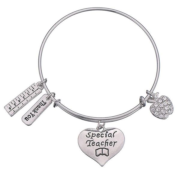 stainless steel bangle charm bracelet teacher gift thank you gift from student crystal adjustable teacher bracelet jewelry, Golden;silver
stainless steel bangle charm bracelet teacher gift thank you gift from student crystal adjustable teacher bracelet jewelry, Golden;silver