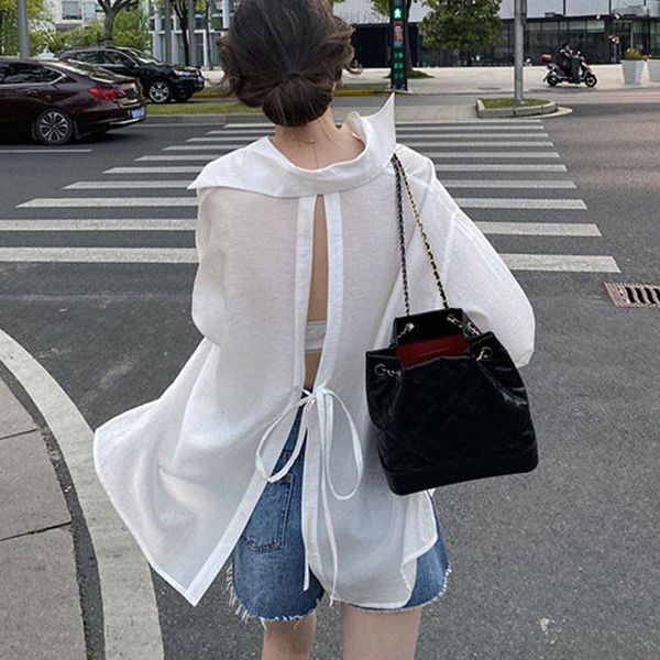 sunscreen white shirt women's back split strap hallow out loose lazy ladies blouse
sunscreen white shirt women's back split strap hallow out loose lazy ladies blouse