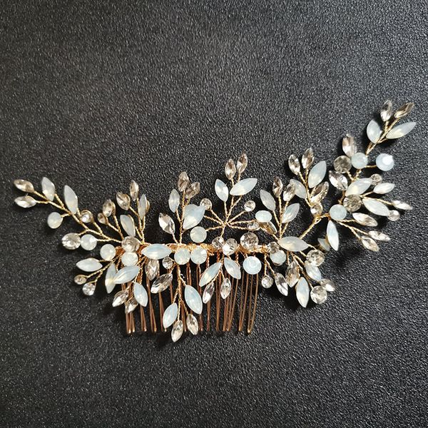 slbridal handmade golden wired opal rhinestones crystal bridal hair comb wedding headdress hair accessories women jewelry, White;golden
slbridal handmade golden wired opal rhinestones crystal bridal hair comb wedding headdress hair accessories women jewelry, White;golden