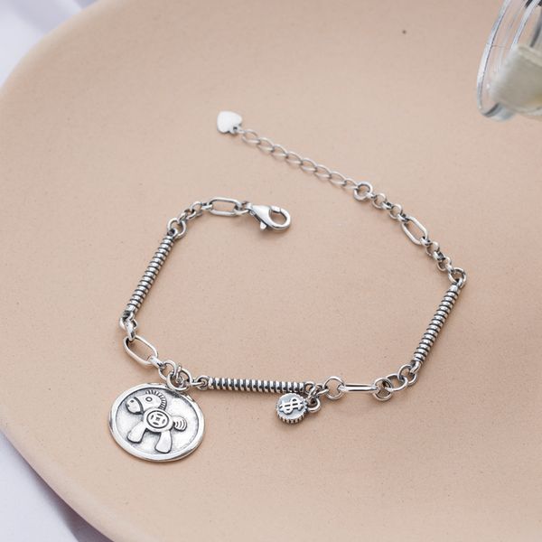 fashion retro rocking horse thai silver color bracelet for women men hip hop jewelry gifts wholesale s-b393, Black
fashion retro rocking horse thai silver color bracelet for women men hip hop jewelry gifts wholesale s-b393, Black