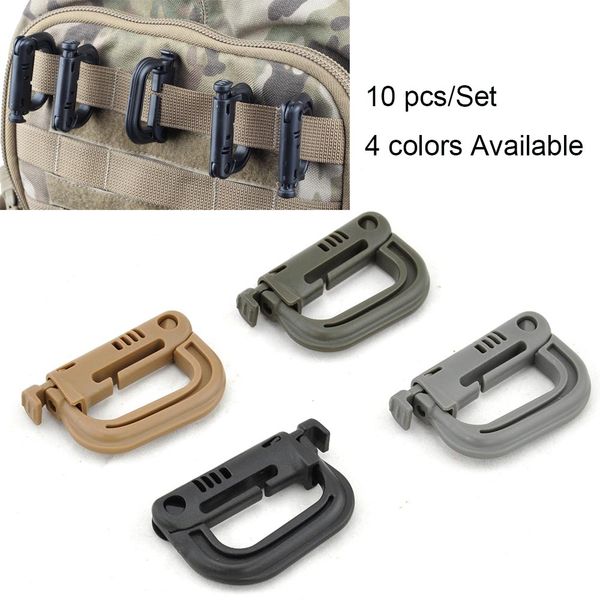 10pcs/set tactical molle carabiner d locking keyring mount backpack edc snap d-ring plastic clip strap hook
10pcs/set tactical molle carabiner d locking keyring mount backpack edc snap d-ring plastic clip strap hook