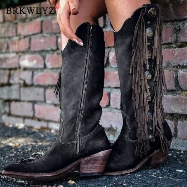 2020 women mid-calf boots chunky mid heels shoes booties vintage pu leather gladiator tassels shoes big size zapatos de mujer, Black
2020 women mid-calf boots chunky mid heels shoes booties vintage pu leather gladiator tassels shoes big size zapatos de mujer, Black