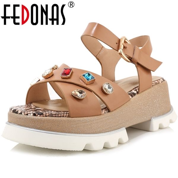 fedonas wedged platforms high pumps rhinestone peep toe women sandals 2020 metal buckle plats quality summer shoes woman 0925, Black
fedonas wedged platforms high pumps rhinestone peep toe women sandals 2020 metal buckle plats quality summer shoes woman 0925, Black
