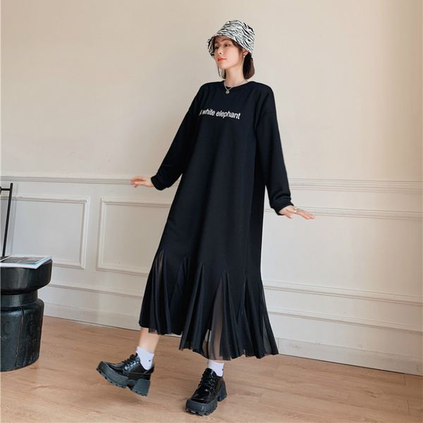 women's hoodies & sweatshirts oversized long women fall winter 2021 mesh splicing kawaii clothes aesthetic letter printed sweatshirt dr, Black
women's hoodies & sweatshirts oversized long women fall winter 2021 mesh splicing kawaii clothes aesthetic letter printed sweatshirt dr, Black