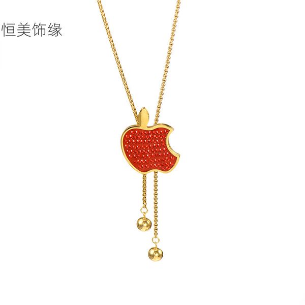 long apple pendant necklaces titanium stainless steel jewelry necklace women's trendy fashion choker sweater chain, Silver
long apple pendant necklaces titanium stainless steel jewelry necklace women's trendy fashion choker sweater chain, Silver