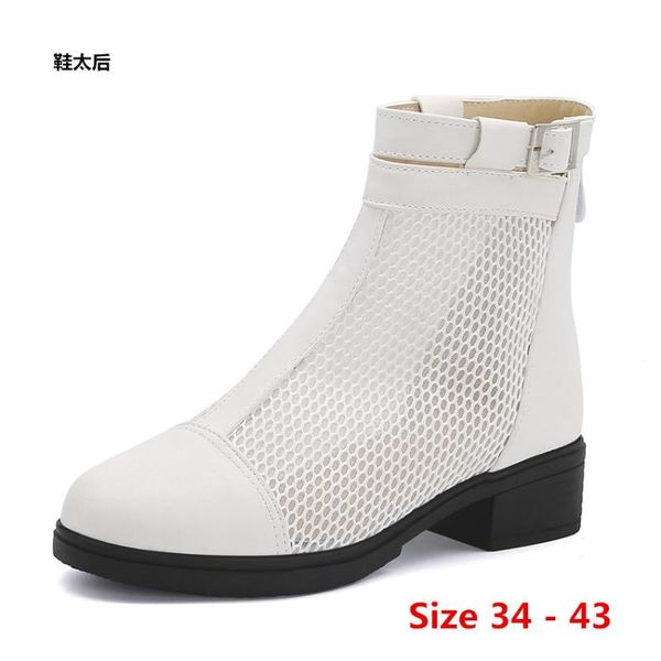 hollow motorcycle boots woman casual shoes breathable mesh boots summer women mid calf womens shoes small big size 34 - 43, Black 
hollow motorcycle boots woman casual shoes breathable mesh boots summer women mid calf womens shoes small big size 34 - 43, Black