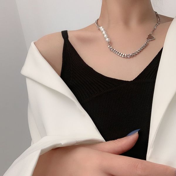 european and american metal hip-hop retro punk short clavicle individualized and popular necklace natural pearl stitching necklace, Silver
european and american metal hip-hop retro punk short clavicle individualized and popular necklace natural pearl stitching necklace, Silver