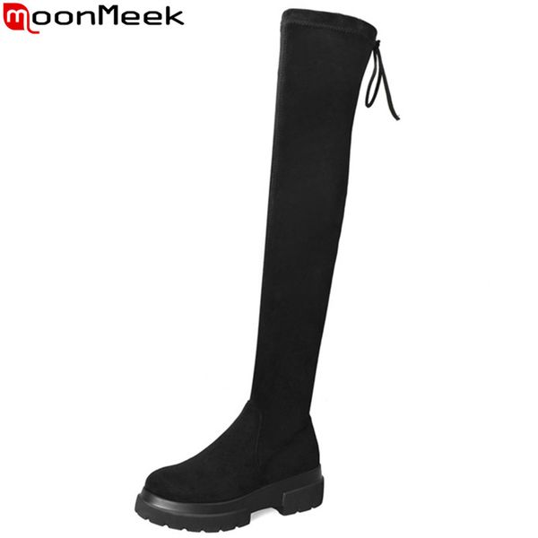 boots moonmeek 2021 over the knee women round toe flock+suede leather flat platform ladies long, Black
boots moonmeek 2021 over the knee women round toe flock+suede leather flat platform ladies long, Black