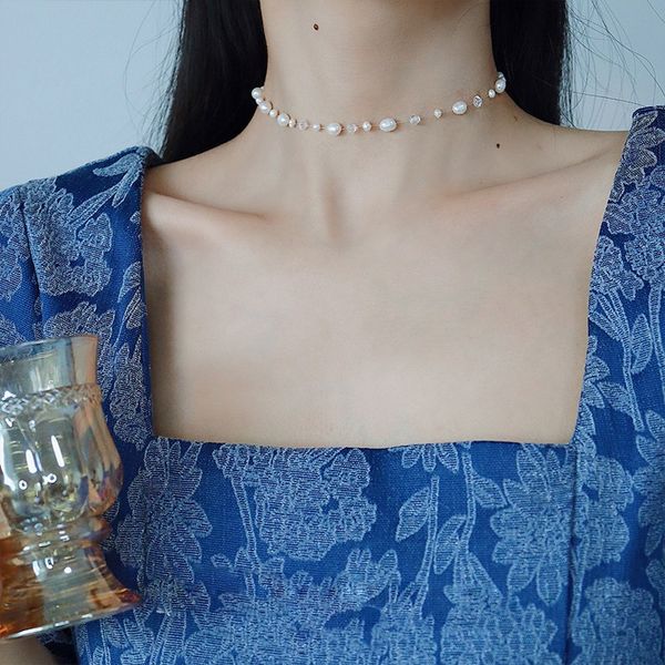 chokers aomu sweet baroque style vintage crystal freshwater pearl choker necklace for women girls elegant collares jewelry kolye, Golden;silver
chokers aomu sweet baroque style vintage crystal freshwater pearl choker necklace for women girls elegant collares jewelry kolye, Golden;silver