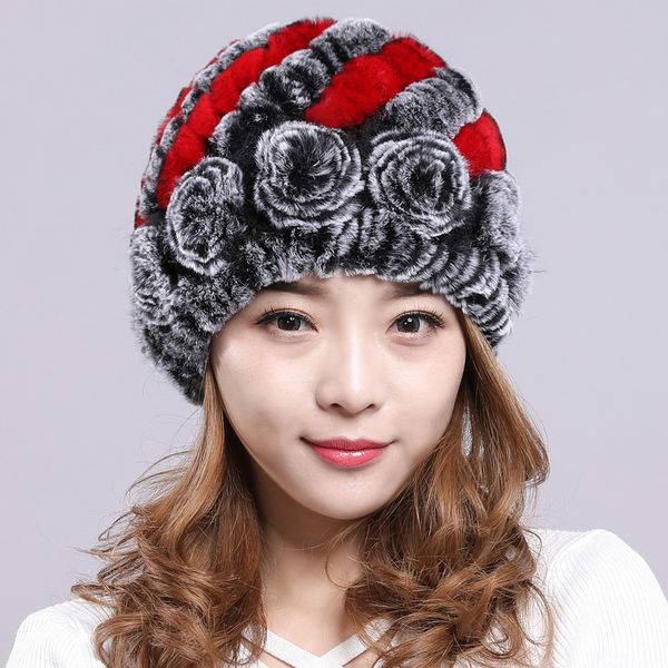 women's fur hat of genuine rex fur knitted warm winter caps balaclava flower stripe warm hats h16, Blue;gray
women's fur hat of genuine rex fur knitted warm winter caps balaclava flower stripe warm hats h16, Blue;gray