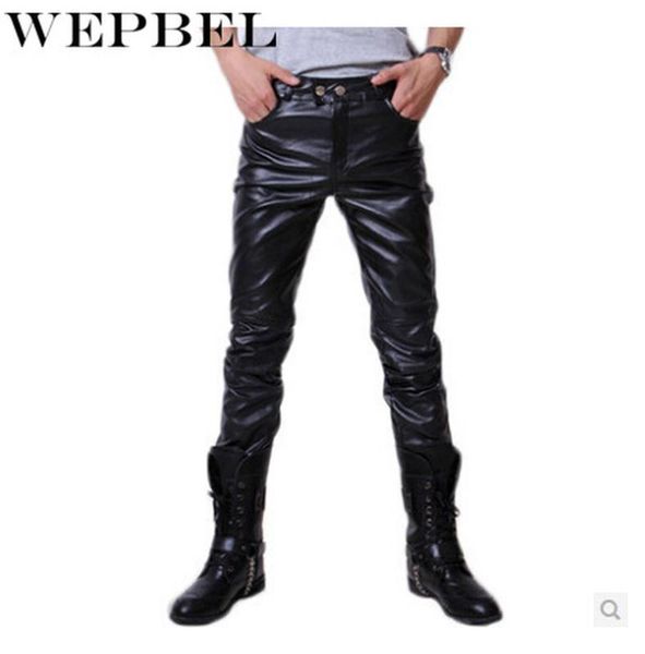wepbel slim fit man trousers plus size new men's fashion punk rock style pu leather long pants, Black
wepbel slim fit man trousers plus size new men's fashion punk rock style pu leather long pants, Black