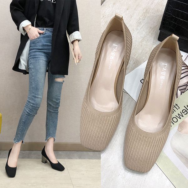 in europe and the 2020 spring restoring ancient ways is thick with shallow mouth square single shoes female commuter, Black
in europe and the 2020 spring restoring ancient ways is thick with shallow mouth square single shoes female commuter, Black