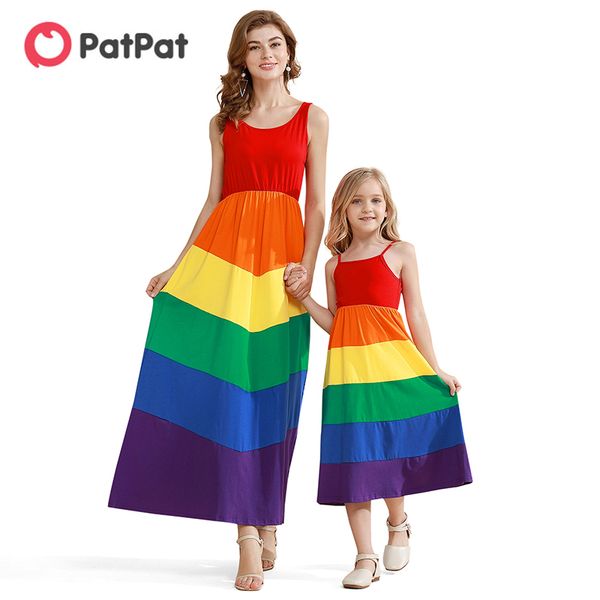 patpat jolly rainbow stripes charm matching dress for mommy and me round collar sleeveless summer leisure cotton, Blue
patpat jolly rainbow stripes charm matching dress for mommy and me round collar sleeveless summer leisure cotton, Blue